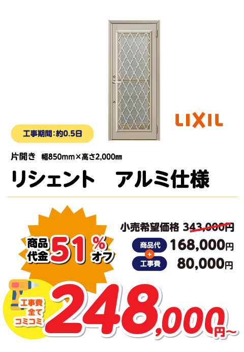 リシェント勝手口ドア
